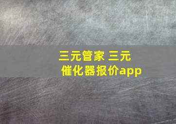 三元管家 三元催化器报价app